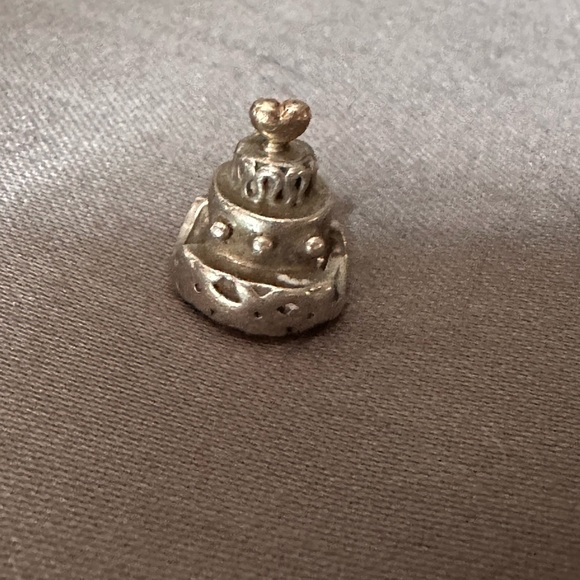 Pandora Jewelry - Pandora 14k and 925 Silver Birthday Wedding Cake Charm
